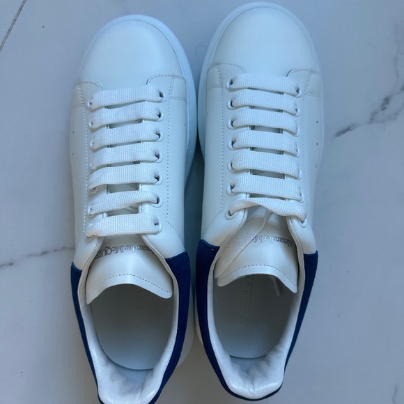 Alexander McQueen Men's Oversized Leather Platform Sneakers - 42(9) - White/Blue - Picture 5 of 8